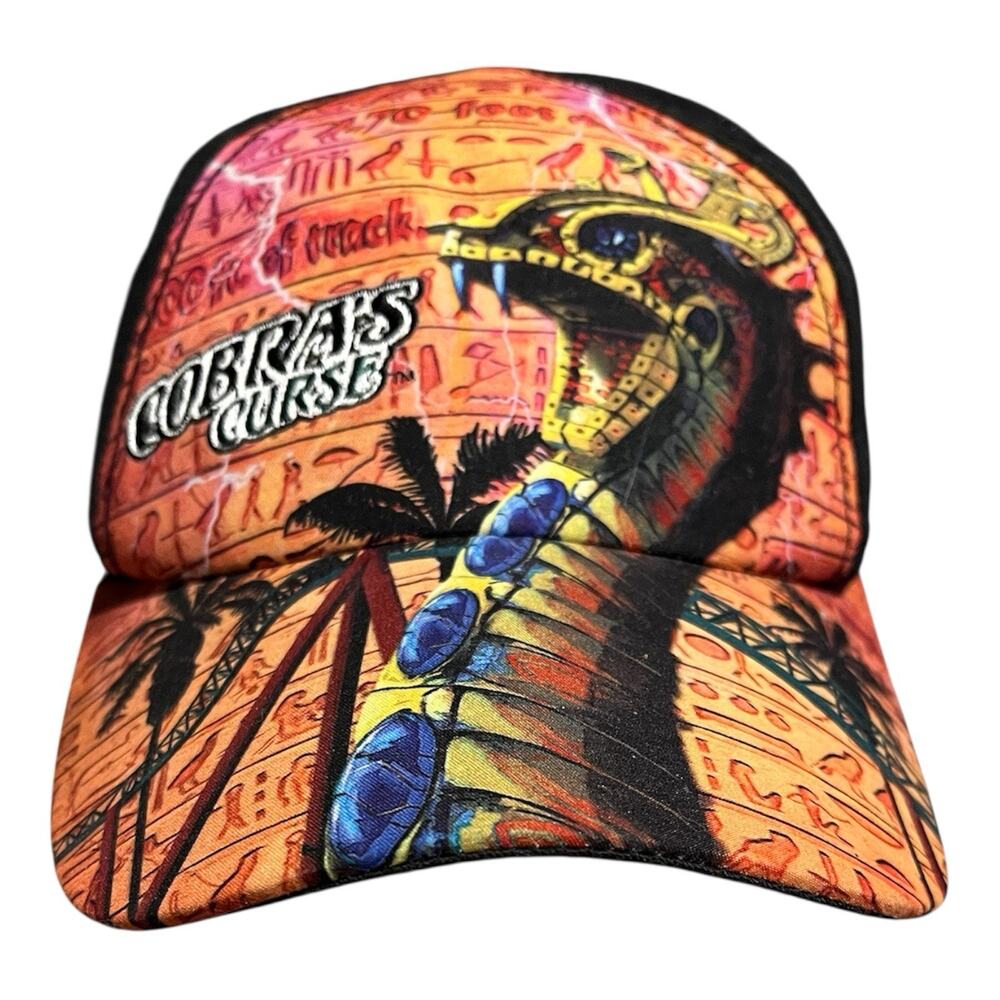 Busch Gardens Tampa Cobra's Curse Cap Roller Coaster All Over Print Strapback